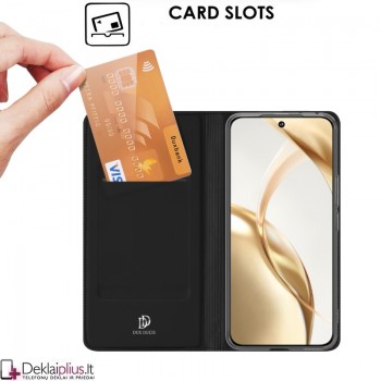 Dux Ducis Skin Pro dirbtinės odos dėklas - juodas (Huawei Honor 200)